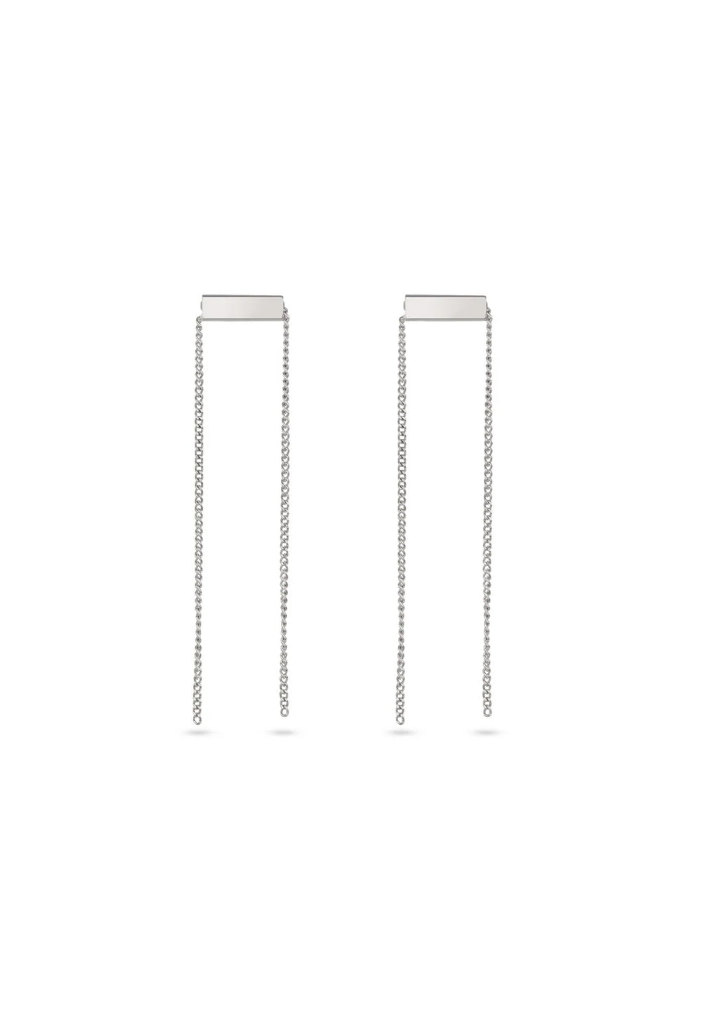 Chunnel Stud Earrings Silver