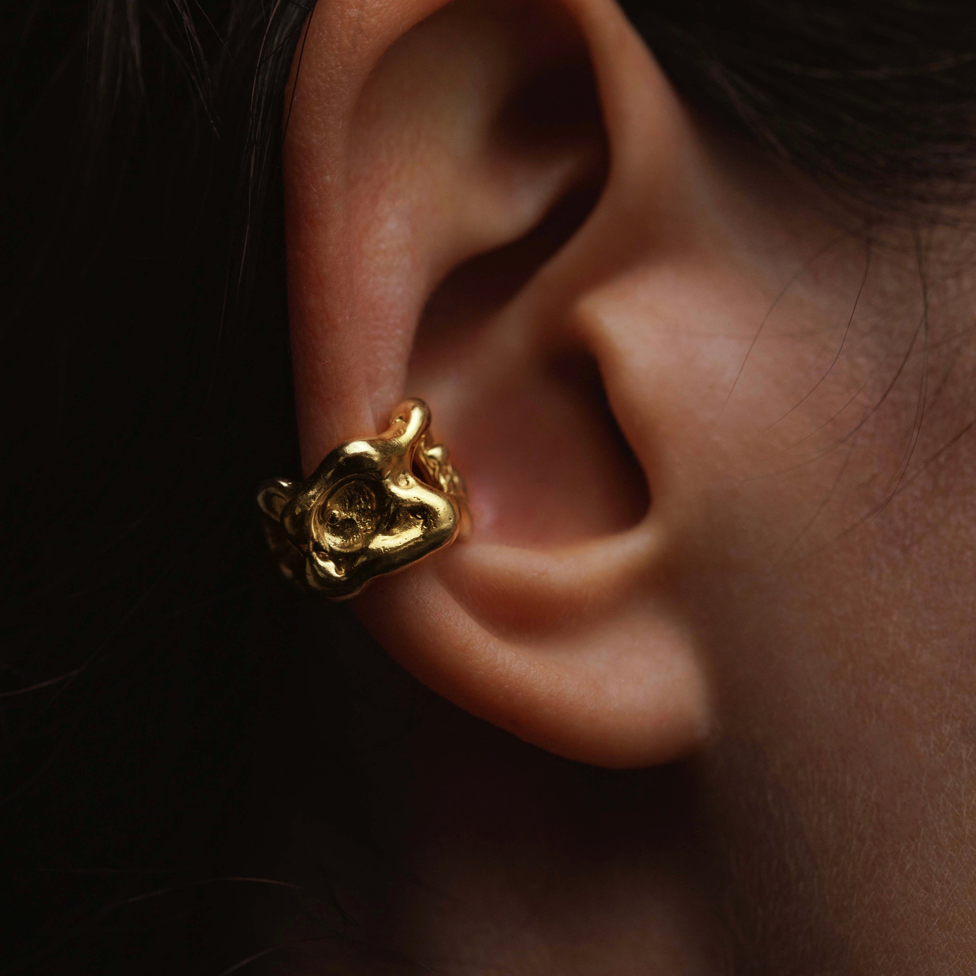 Wide lava ear cuff
