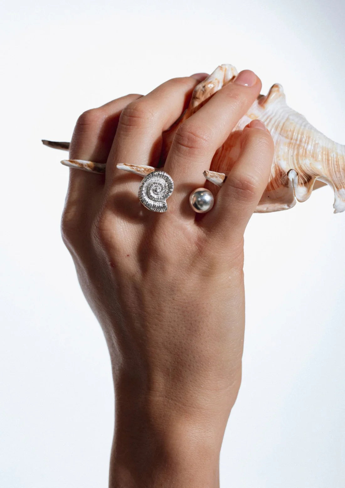 Sea Snail Open Ring Silver