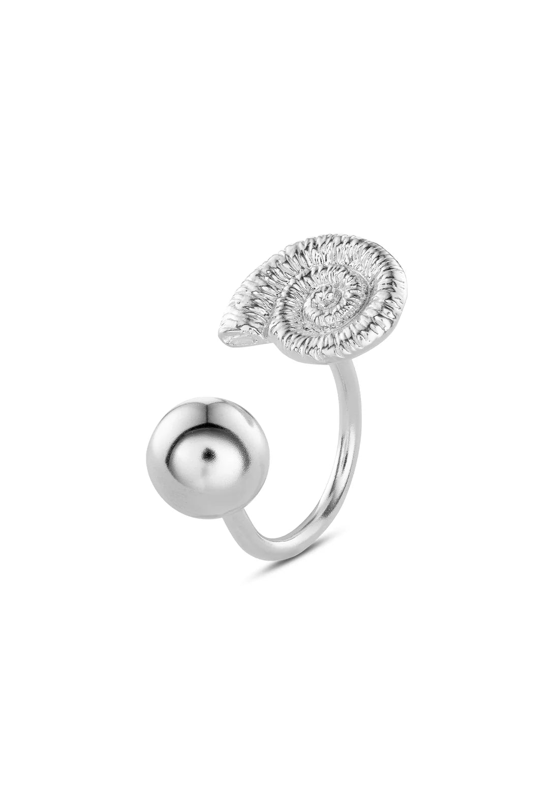 Sea Snail Open Ring Silver
