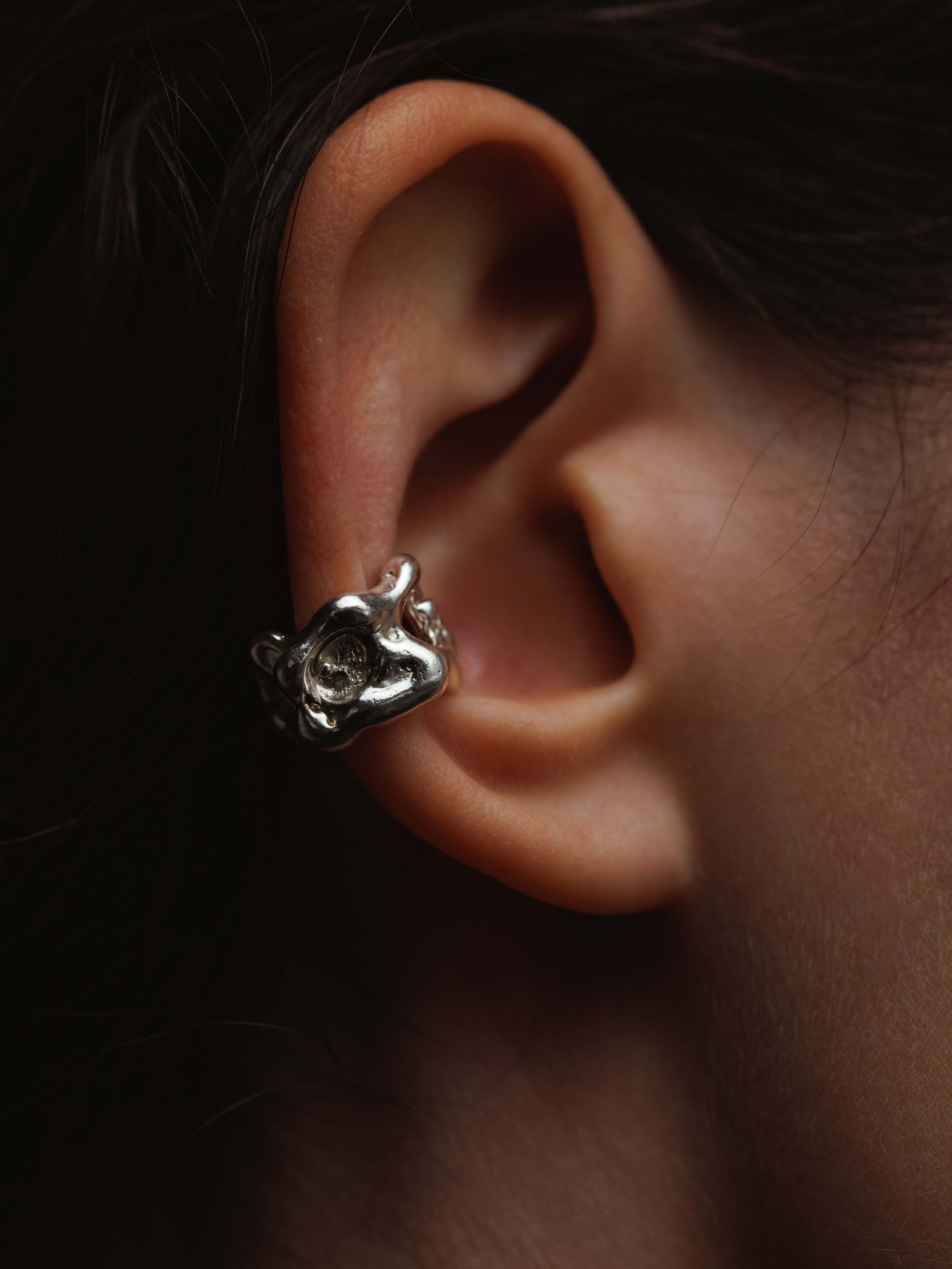 Wide lava ear cuff