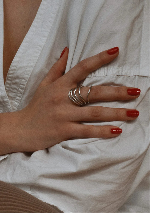 Beach Break Wave Ring Silver