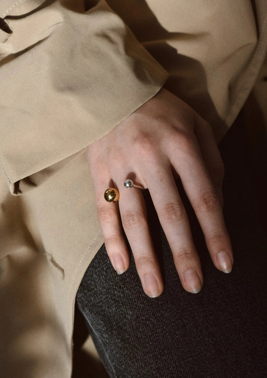 Big Bomb Multisize Ring Gold and Silver