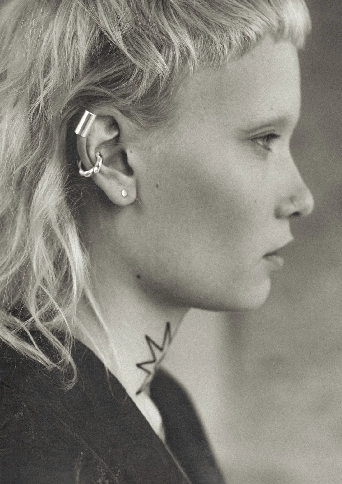 Tube 1.5 Ear Cuff Silver