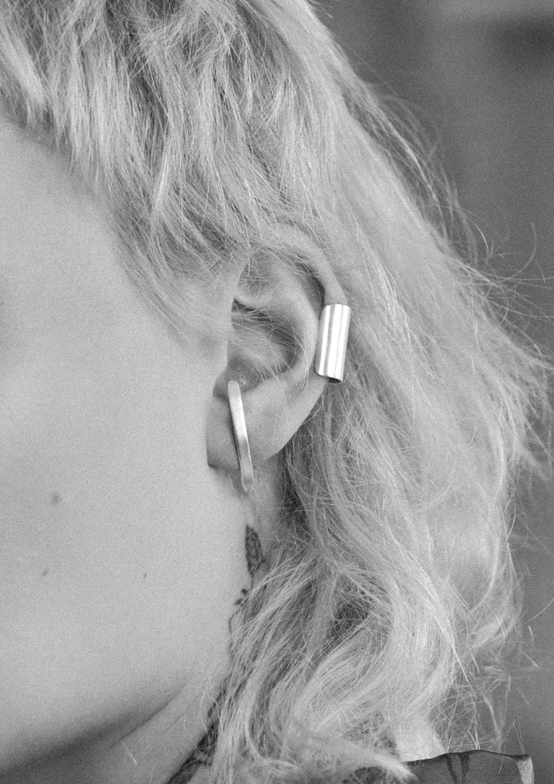 Tube 1.5 Ear Cuff Silver